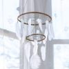 White Chandelier Dream Catcher Mobile with Simple Beading