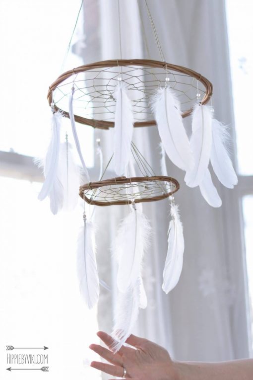 Mint Chandelier Dream Catcher Mobile With Simple Beading