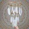 White Chandelier Dream Catcher Mobile - With Size reference