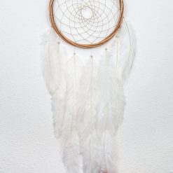 Long White Ostrich Feather Wall Hanging Dreamcatcher