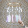 Pastel Colours Dream Catcher Mobile - With Size reference